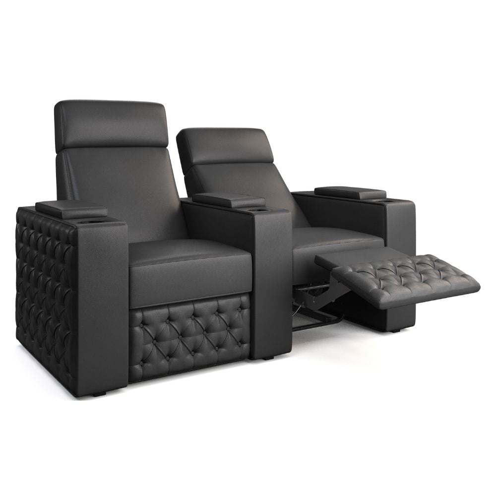 Moovia Chesterfield Essentials Single, Double, Triple or 4 Seat Cinema Chair in Dekoma Sorono Velvet 60