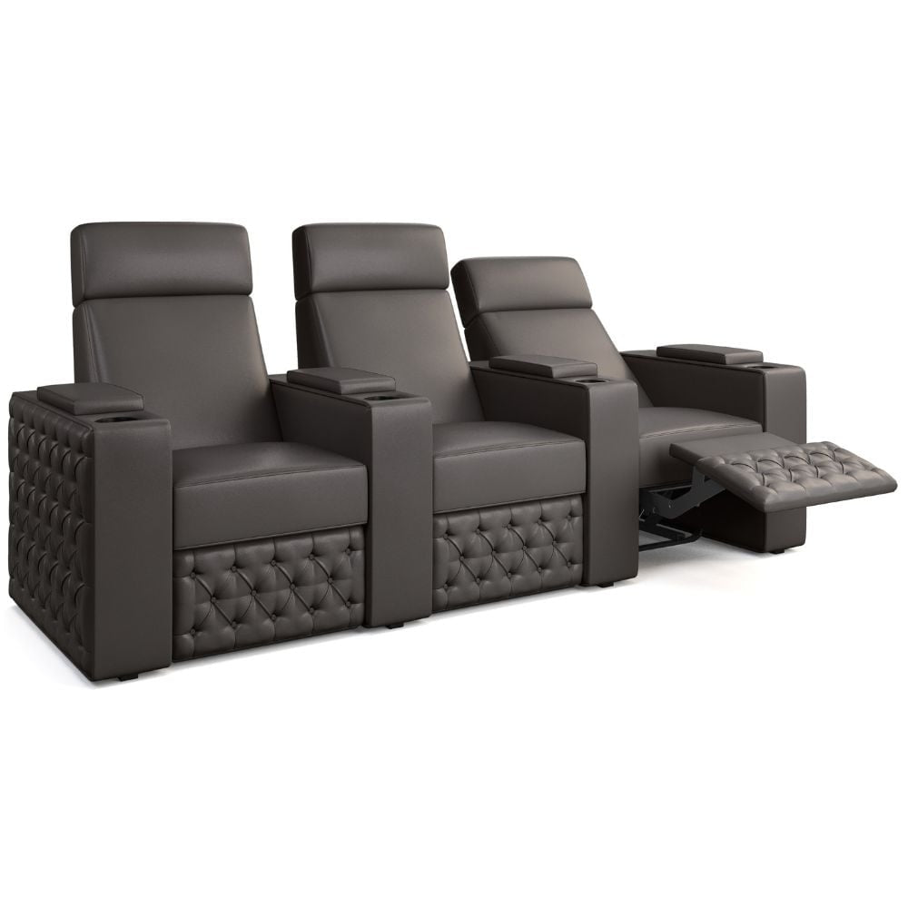 Moovia Chesterfield Essentials Single, Double, Triple or 4 Seat Cinema Chair in Dekoma Sorono Velvet 68