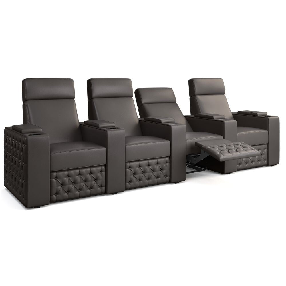Moovia Chesterfield Essentials Single, Double, Triple or 4 Seat Cinema Chair in Dekoma Sorono Velvet 70