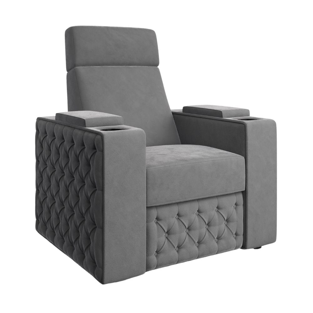 Moovia Chesterfield Essentials Single, Double, Triple or 4 Seat Cinema Chair in Dekoma Sorono Velvet 72