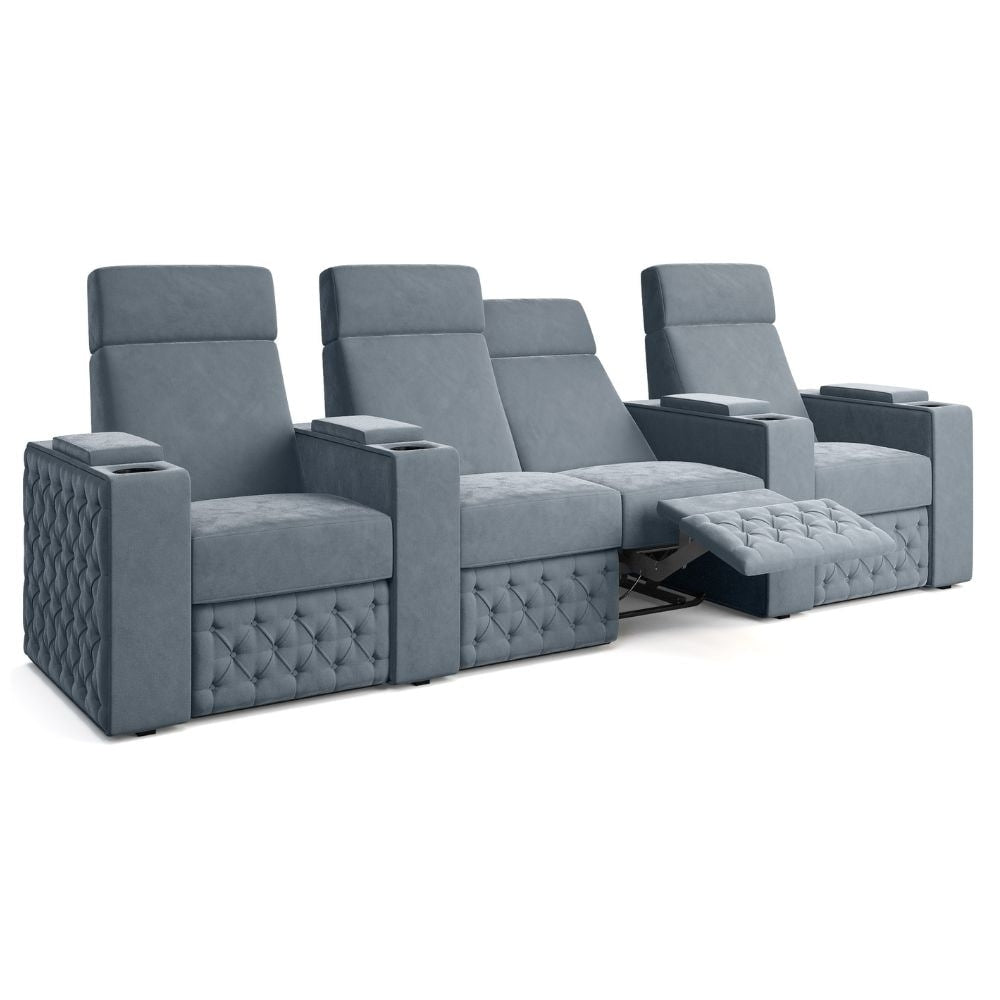 Moovia Chesterfield Essentials Single, Double, Triple or 4 Seat Cinema Chair in Dekoma Sorono Velvet 89