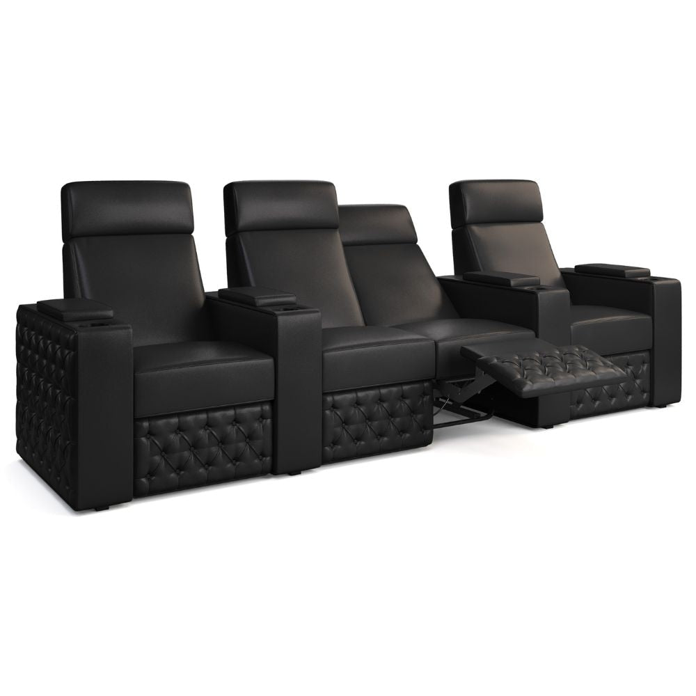 Moovia Chesterfield Essentials Single, Double, Triple or 4 Seat Cinema Chair in Dekoma Sorono Velvet 95