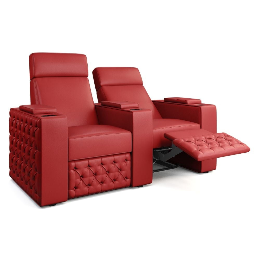 Moovia Chesterfield Essentials Single, Double, Triple or 4 Seat Cinema Chair in Madras Leather 101