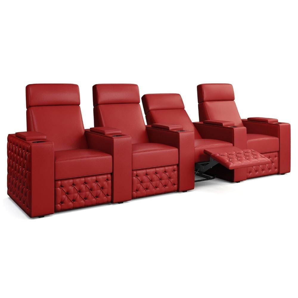 Moovia Chesterfield Essentials Single, Double, Triple or 4 Seat Cinema Chair in Madras Leather 104