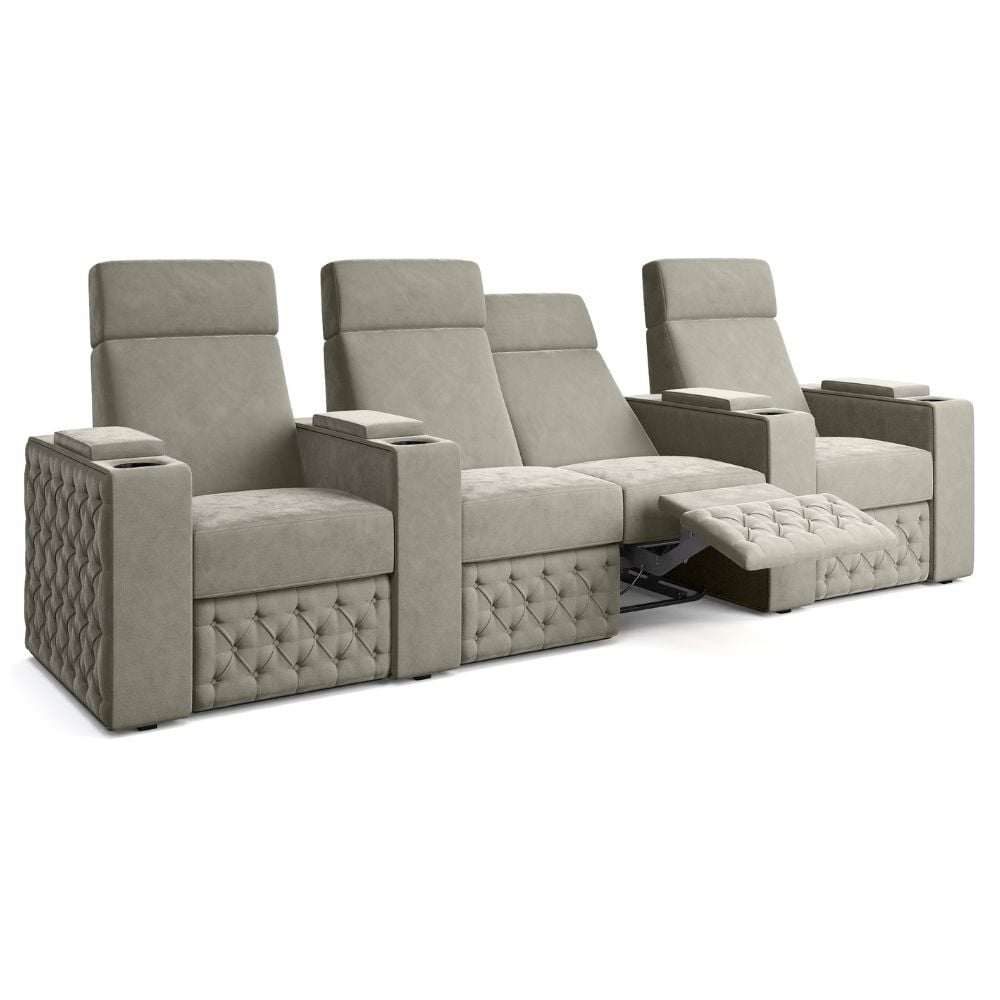 Moovia Chesterfield Essentials Single, Double, Triple or 4 Seat Cinema Chair in Madras Leather 128