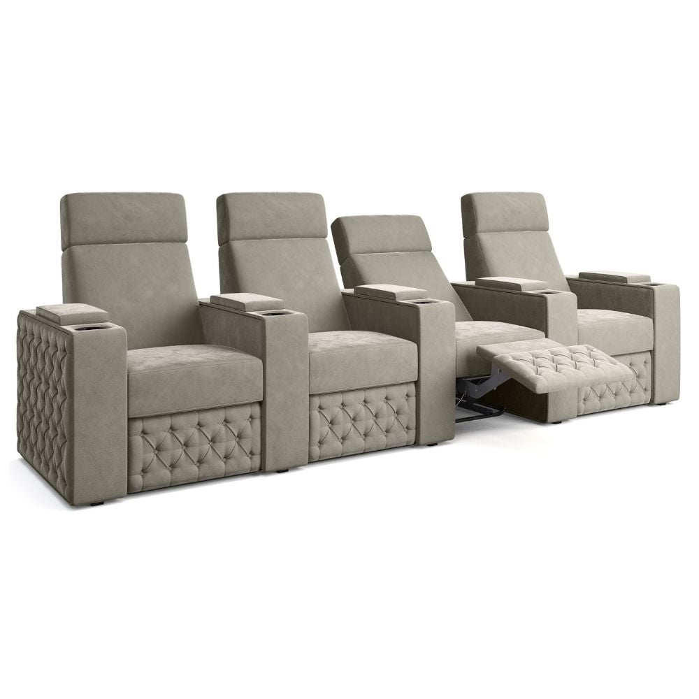 Moovia Chesterfield Essentials Single, Double, Triple or 4 Seat Cinema Chair in Madras Leather 129