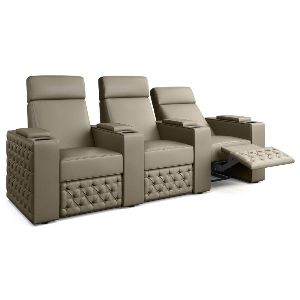 Moovia Chesterfield Essentials Single, Double, Triple or 4 Seat Cinema Chair in Madras Leather 3
