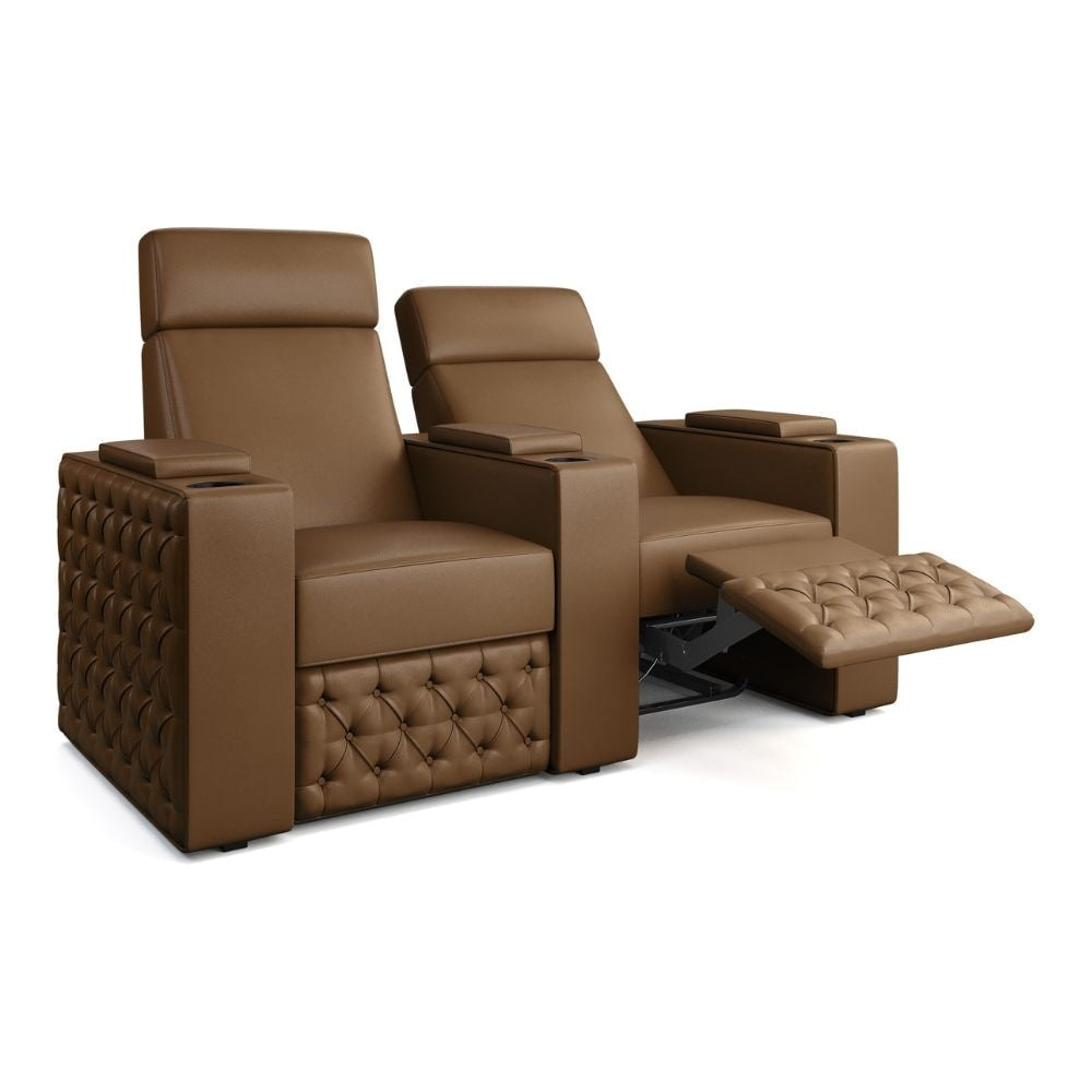Moovia Chesterfield Essentials Single, Double, Triple or 4 Seat Cinema Chair in Madras Leather 38