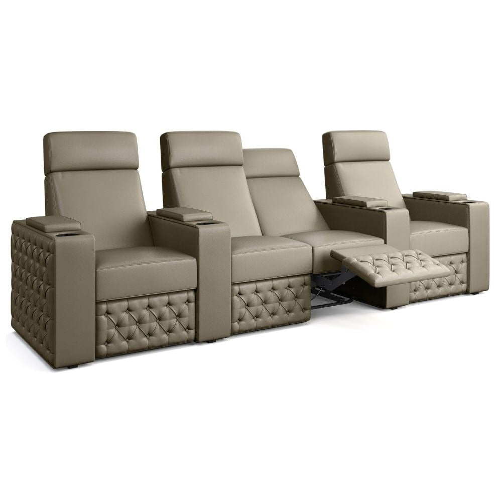 Moovia Chesterfield Essentials Single, Double, Triple or 4 Seat Cinema Chair in Madras Leather 4