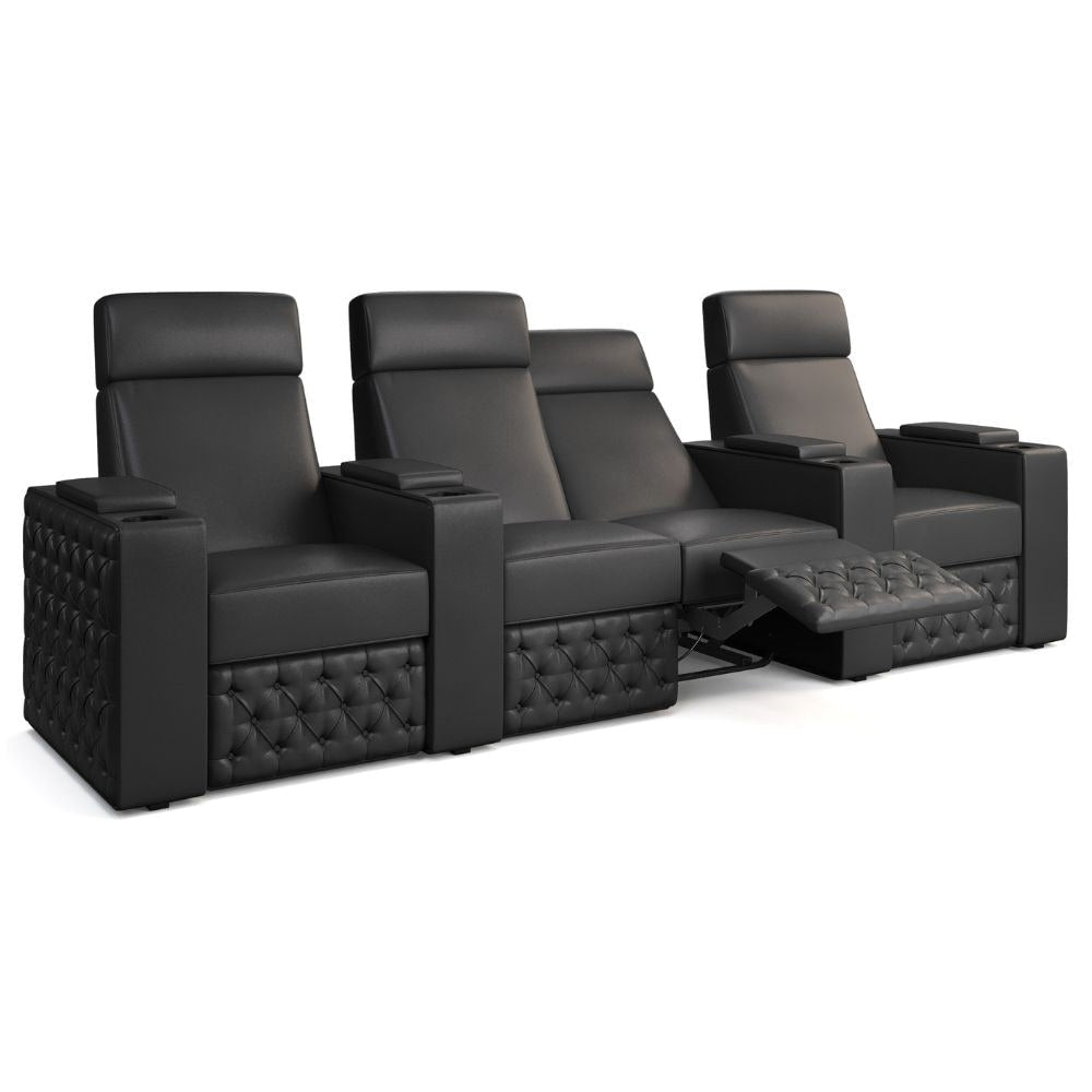 Moovia Chesterfield Essentials Single, Double, Triple or 4 Seat Cinema Chair in Madras Leather 58