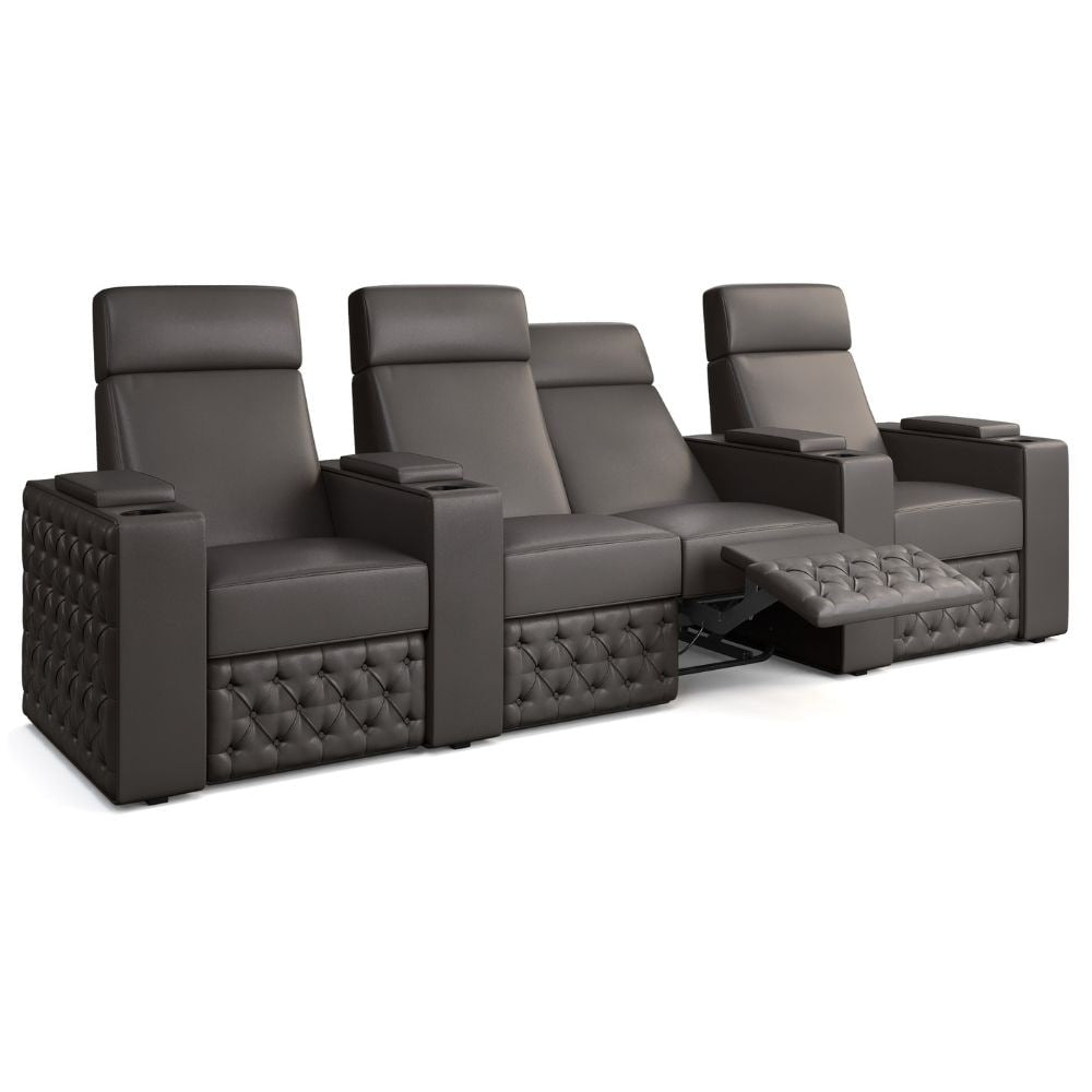Moovia Chesterfield Essentials Single, Double, Triple or 4 Seat Cinema Chair in Madras Leather 65