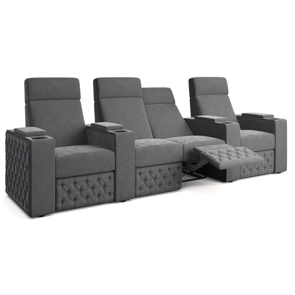 Moovia Chesterfield Essentials Single, Double, Triple or 4 Seat Cinema Chair in Madras Leather 72