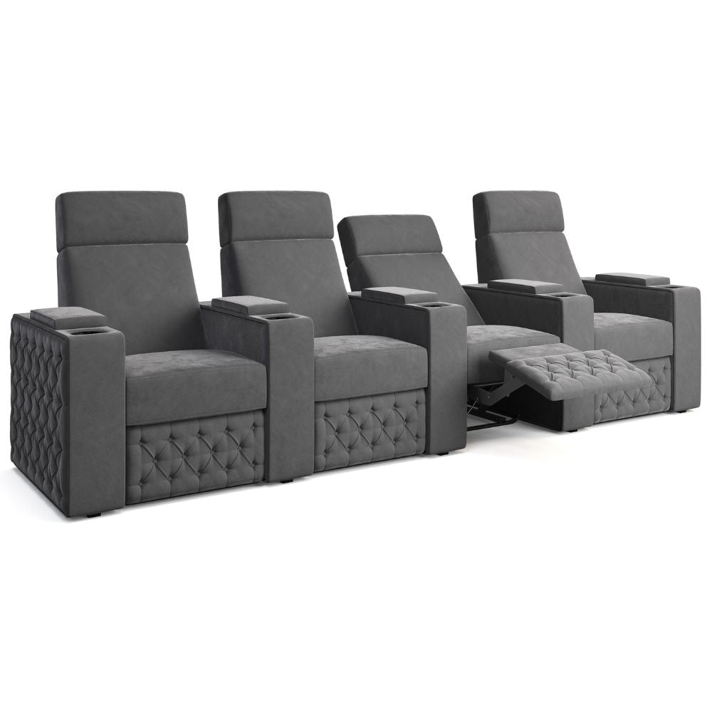 Moovia Chesterfield Essentials Single, Double, Triple or 4 Seat Cinema Chair in Madras Leather 73