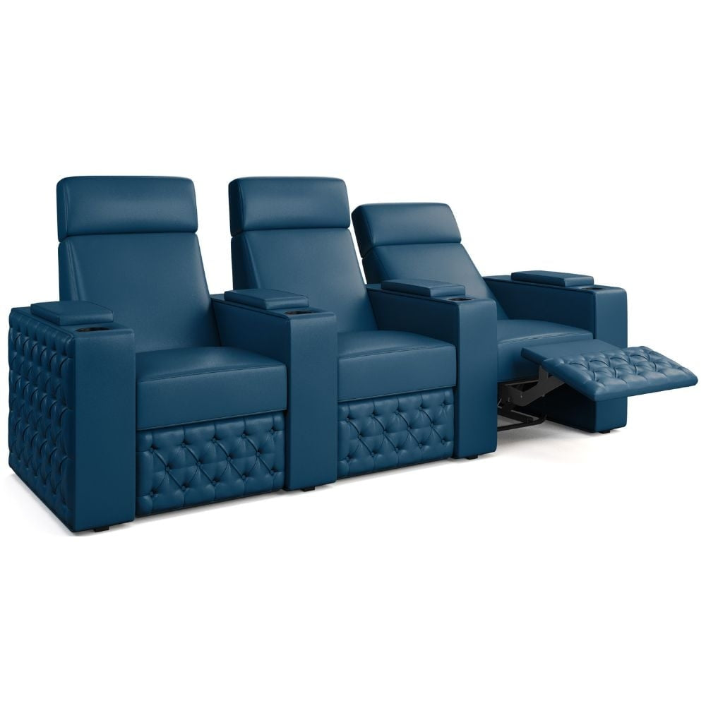 Moovia Chesterfield Essentials Single, Double, Triple or 4 Seat Cinema Chair in Madras Leather 8