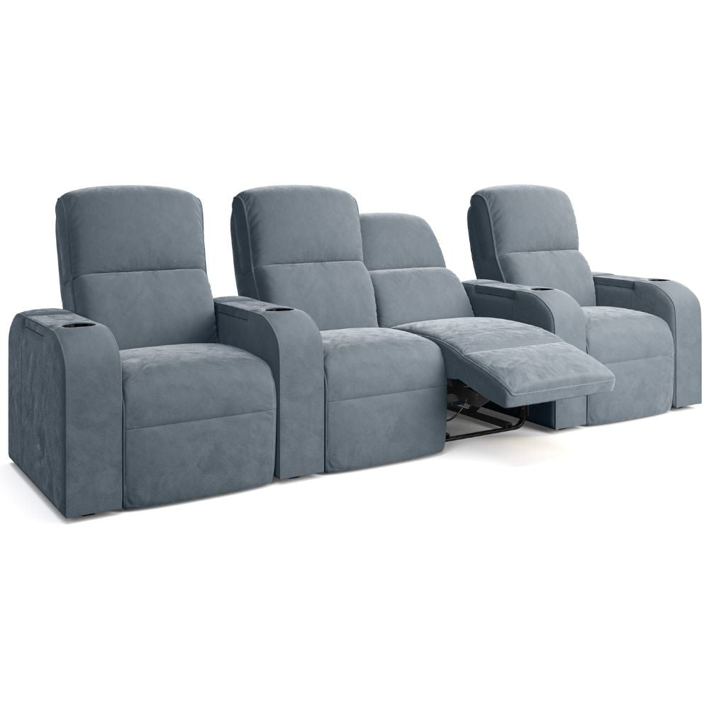 Moovia Dallas Essentials 2 or 4 Seat Cinema Chair with Love Seat in Dekoma Sorono Velvet 97