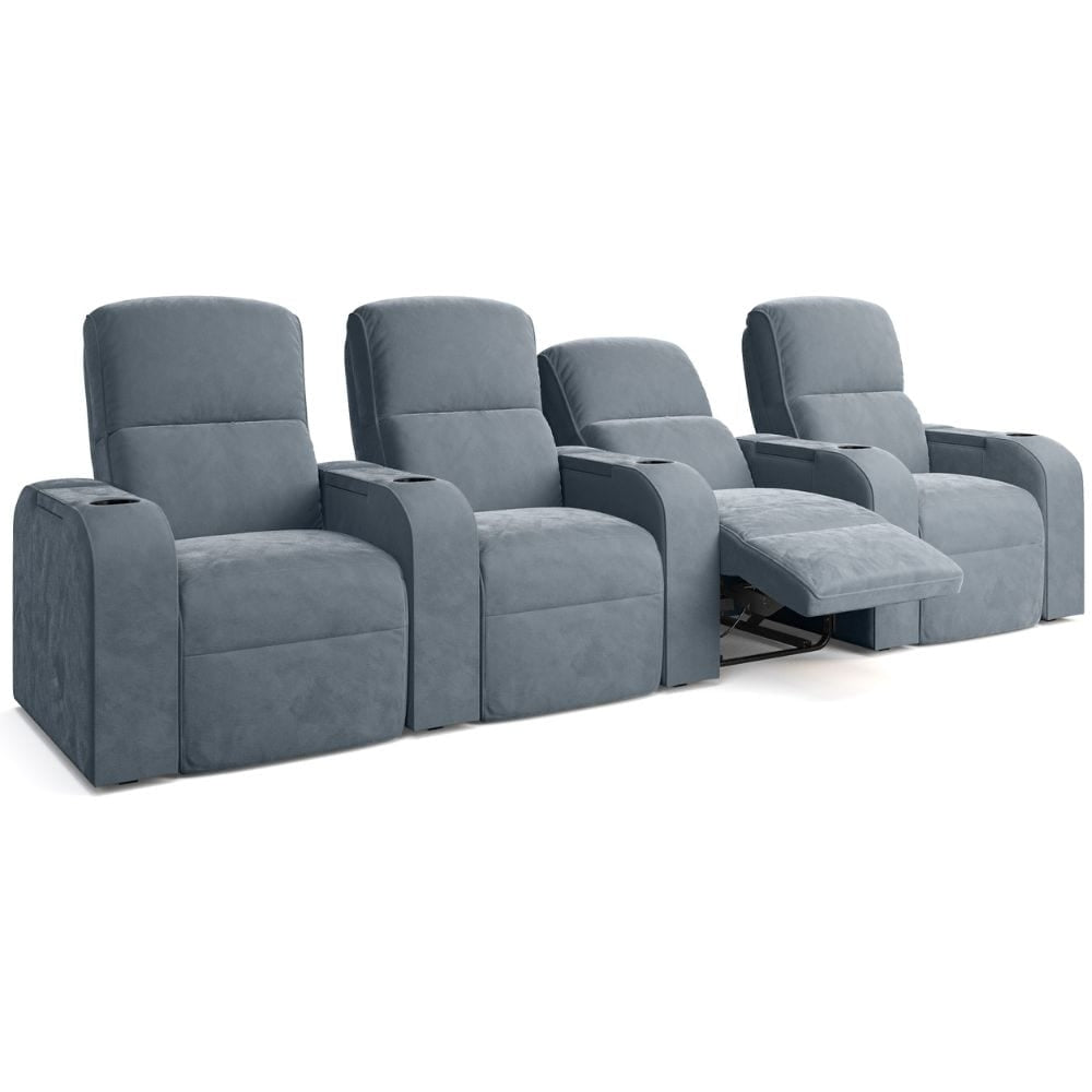 Moovia Dallas Essentials 2 or 4 Seat Cinema Chair with Love Seat in Dekoma Sorono Velvet 98