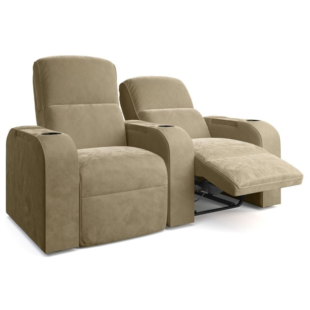 Moovia Dallas Essentials 2 or 4 Seat Cinema Chair with Love Seat in Dekoma Sorono Velvet 106