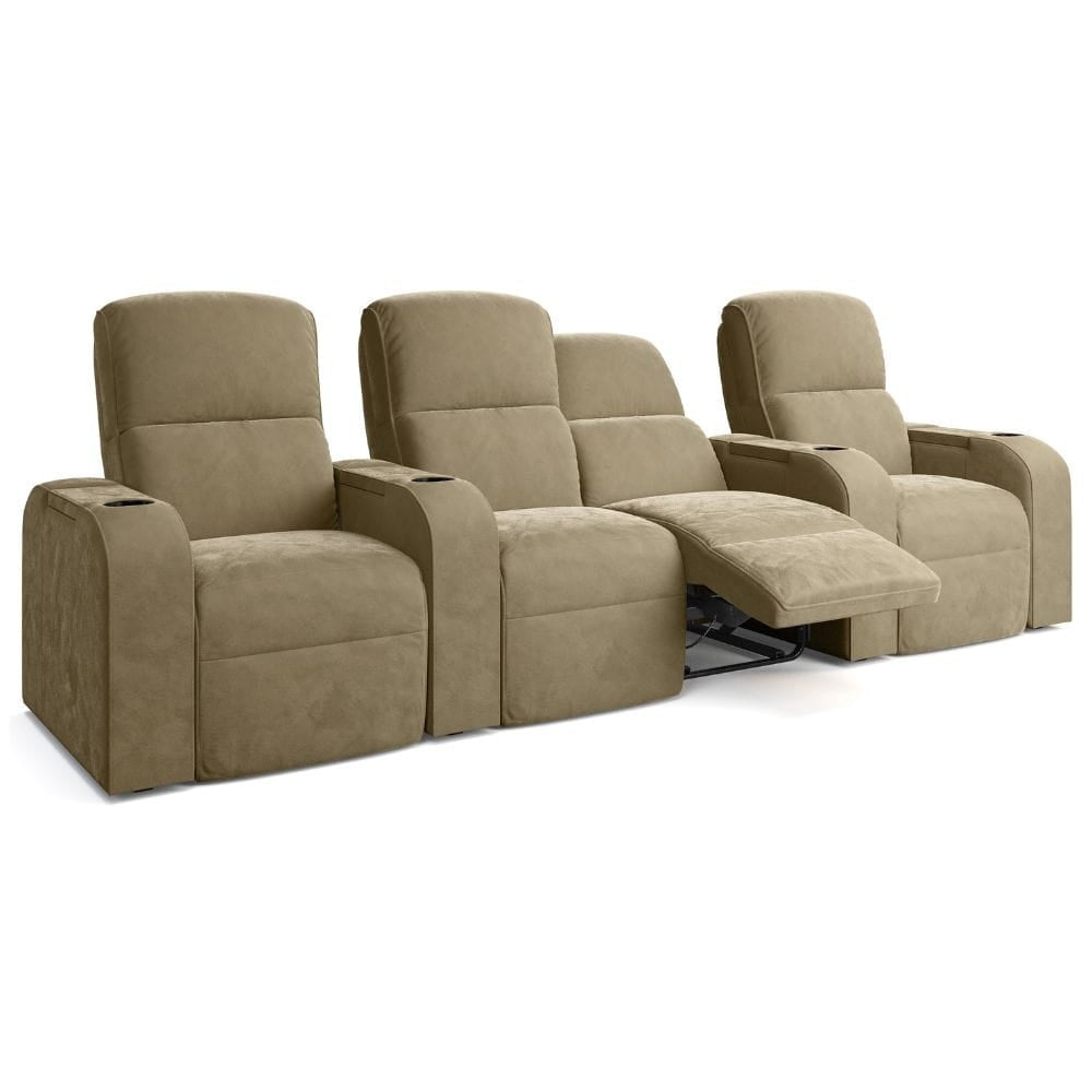 Moovia Dallas Essentials 2 or 4 Seat Cinema Chair with Love Seat in Dekoma Sorono Velvet 108