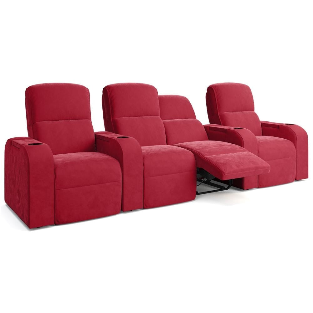 Moovia Dallas Essentials 2 or 4 Seat Cinema Chair with Love Seat in Dekoma Sorono Velvet 120