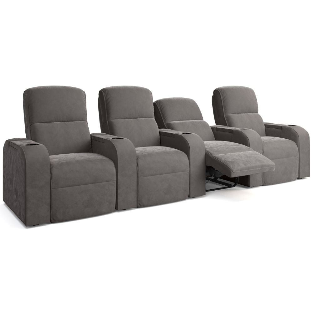 Moovia Dallas Essentials 2 or 4 Seat Cinema Chair with Love Seat in Dekoma Sorono Velvet 62