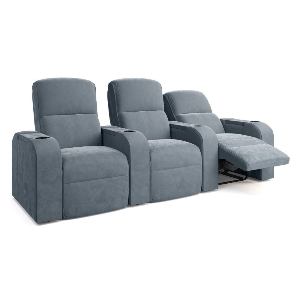 Moovia Dallas Essentials 2 or 4 Seat Cinema Chair with Love Seat in Dekoma Sorono Velvet 96