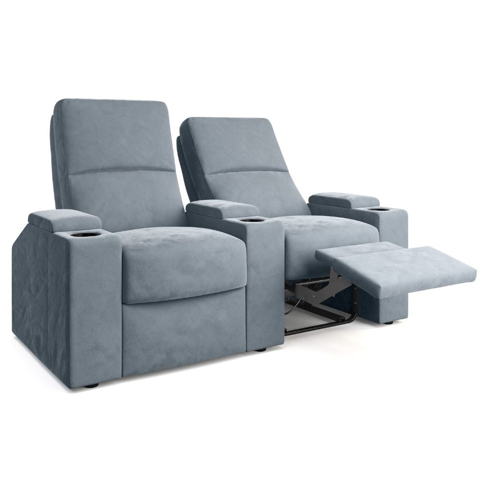 Moovia Venice Essentials 2 or 4 Seat Cinema Chair with Love Seat in Dekoma Sorono Velvet 91