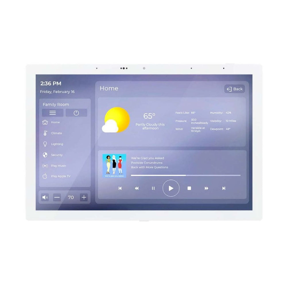 RTI IST-10 10" Intelligent Surface Colour Touch Panel With Ultra Thin Bezel, PoE, Black or White 1