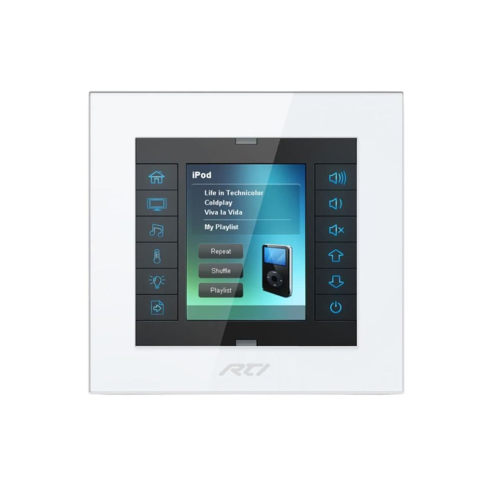 RTI KX Series Colour Touch Screen In-Wall Universal System Controller With Programmable Hard Buttons, White 
