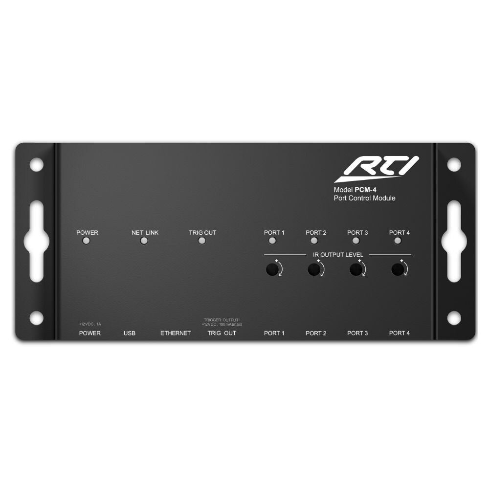 RTI PCM-4 Four Port Expansion Control Module With Ethernet, Four I/O Ports and 12V DC Trigger Output, Black 1
