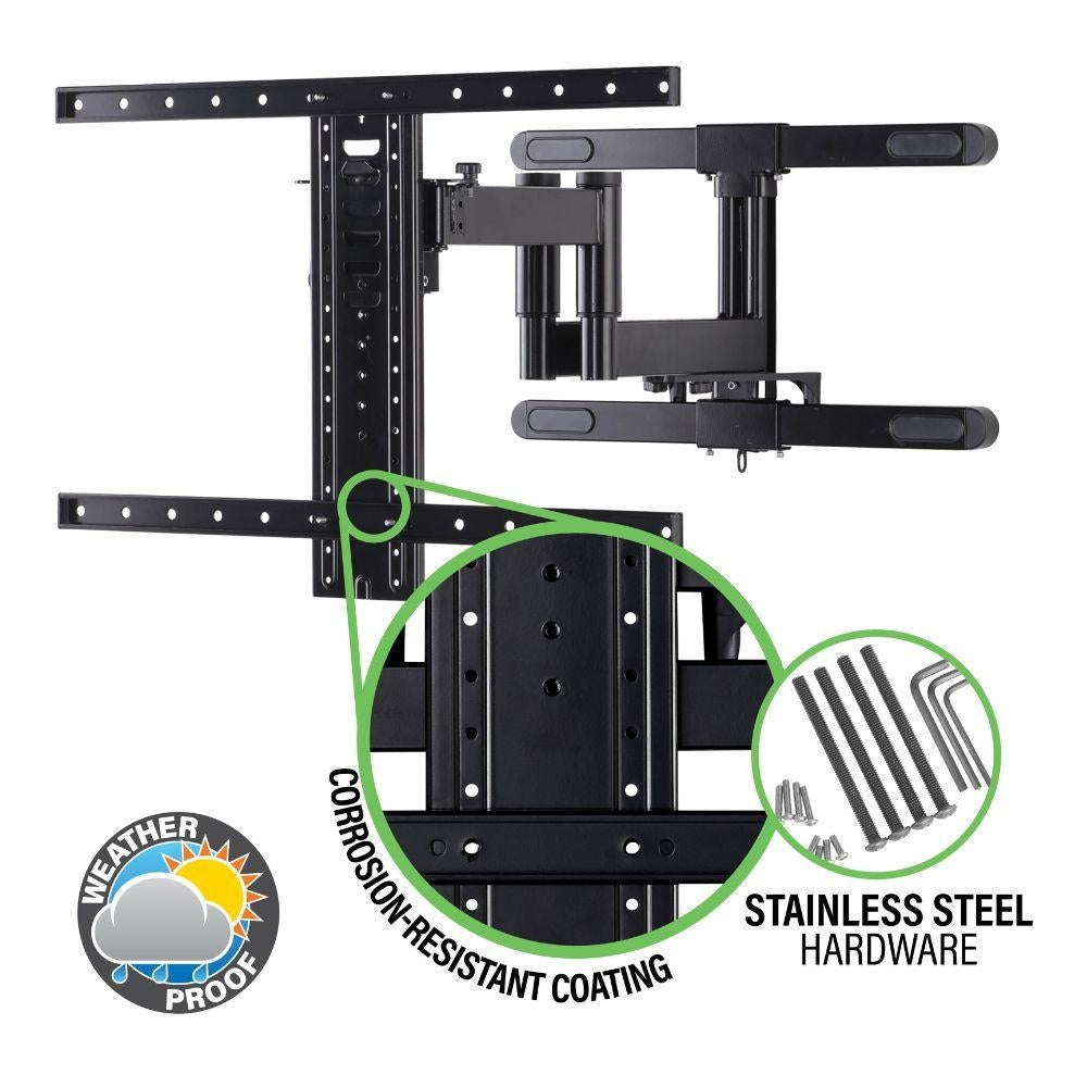Sanus Large Outdoor Full Motion Mount For 40" to 85" Screens, Black  2