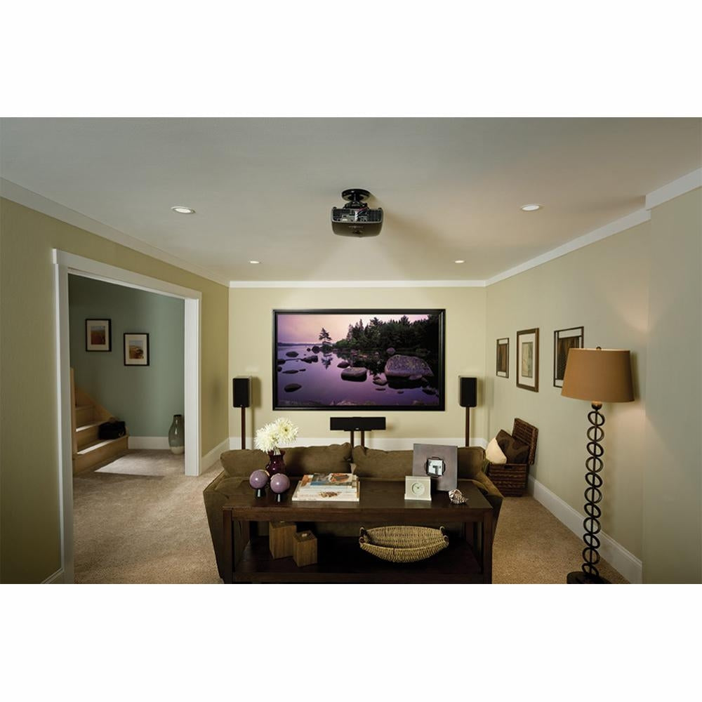 Sanus Tilt and Swivel Projector Ceiling Mount, Two Columns Lengths, Integrated Lock, Black  2