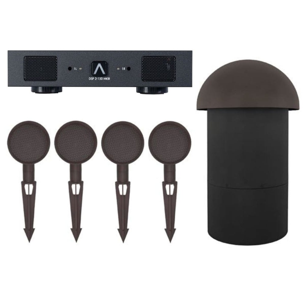 Sonance Patio 4.1 System With DSP 2-150 MKIII Amplifier and Ground Stakes: SET