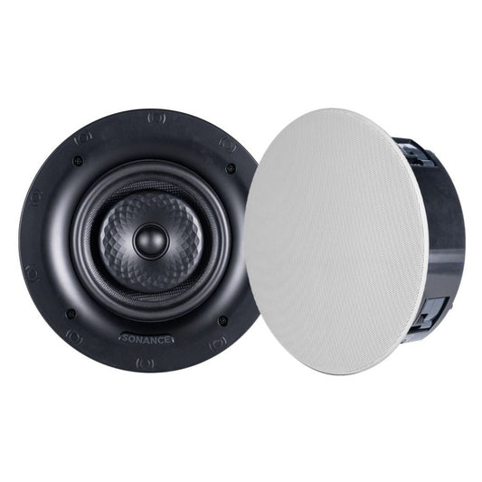 Sonance VX62R TL, 6" Round In Ceiling Thin Line Speaker With White Micro Trim Grille: PAIR 