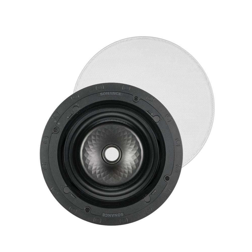 Sonance VX86R SST 8" Round Single Stereo Speaker With White Micro Trim Grille: EACH 