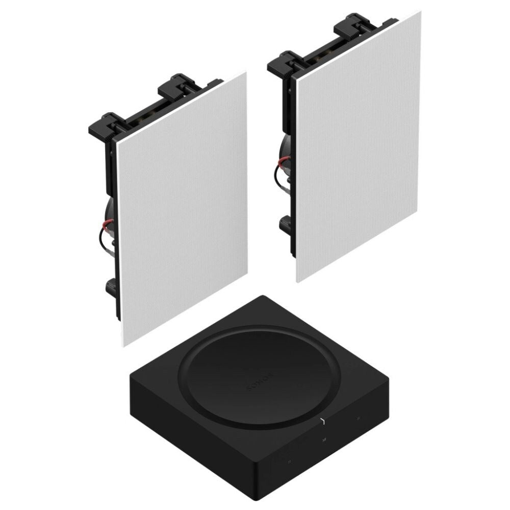 Sonos In-Wall Set With Sonos AMP 2 Channel Amplifier and Pair of In-Wall Speakers: SET