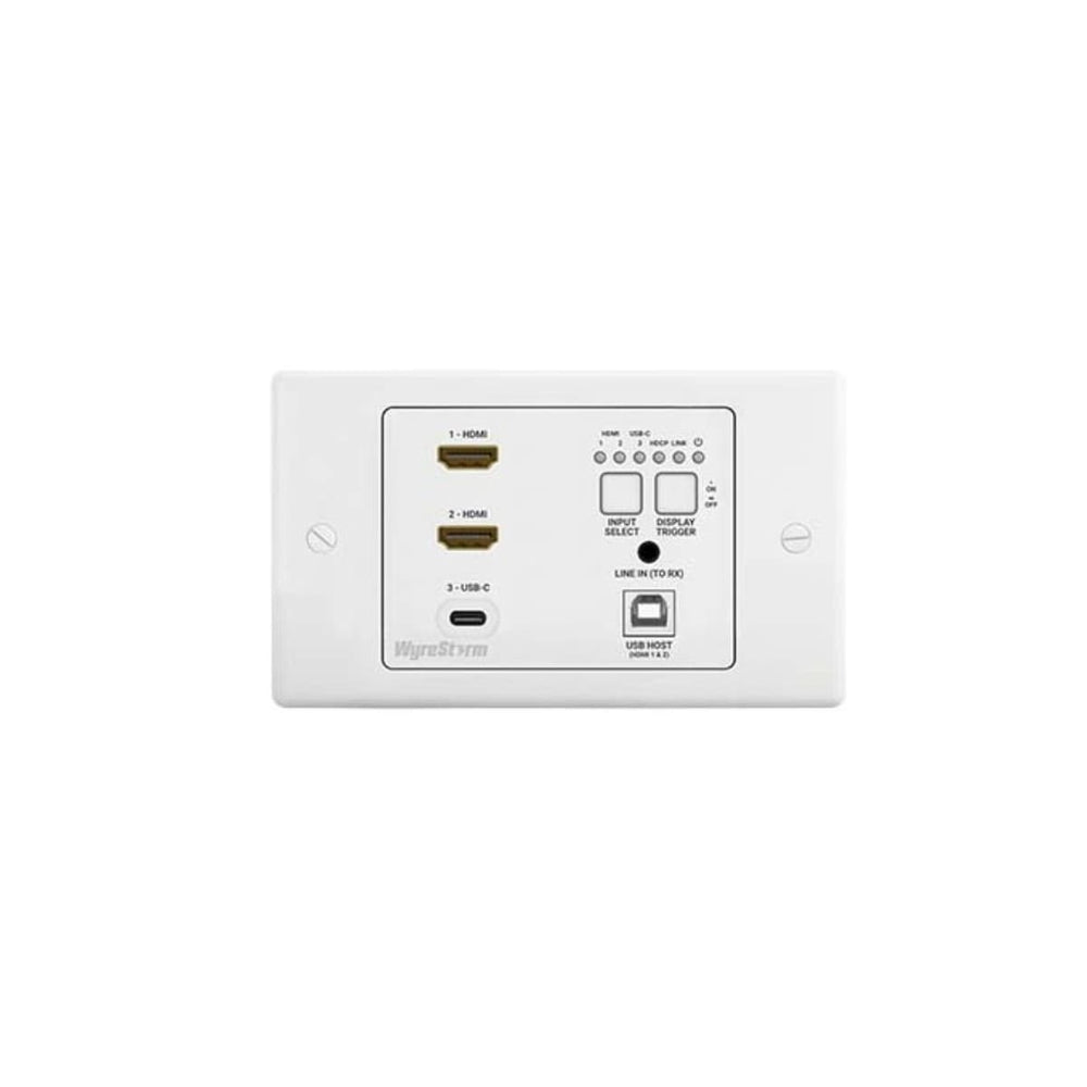 WyreStorm 3 Input In Wall HDBaseT Transmitter, 4K and 2 HDMI USB-C, With 2 Gang UK Back Box 