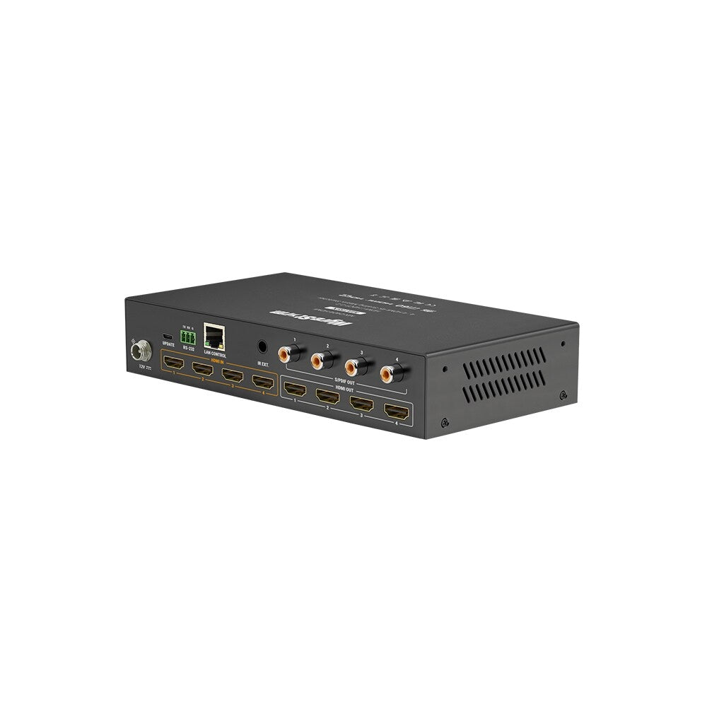 WyreStorm 4K HDR 4:4:4 60Hz 4x4 HDMI Matrix With Scaling Outputs and Audio De-Embed  1