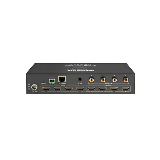 WyreStorm 4K HDR 4:4:4 60Hz 4x4 HDMI Matrix With Scaling Outputs and Audio De-Embed 