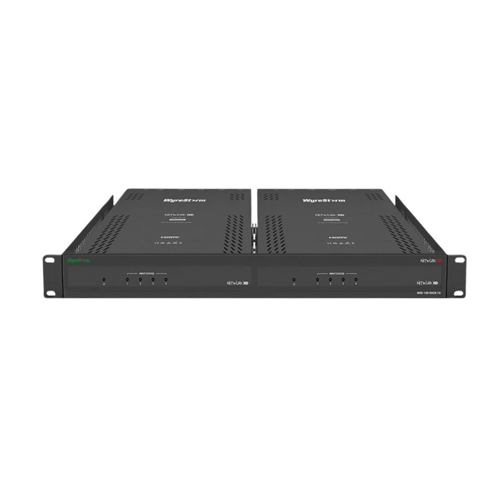 WyreStorm Low Profile Rack Mount With 2 Slots for WYR-NHD-140-TX Quad Encoder, Black, 1U  1